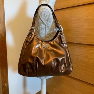 Coach 18760 Maggie Bronze Patent Leather Bag